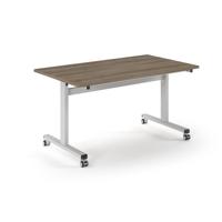 Pro Flip Rectangular Table 1400 x 800, White Frame, Nebraska Oak Top