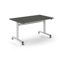 Pro Flip Rectangular Table 1400 x 800, White Frame, Onyx Grey Top