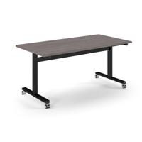 Pro Flip Rectangular Table 1600 x 800, Black Frame, Grey Oak Top