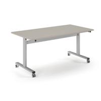 Pro Flip Rectangular Table 1600 x 800, Silver Frame, Light Grey Top