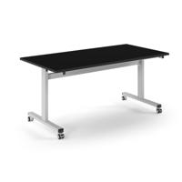 Pro Flip Rectangular Table 1600 x 800, White Frame, Black Top