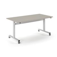 Pro Flip Rectangular Table 1600 x 800, White Frame, Light Grey Top