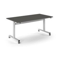 Pro Flip Rectangular Table 1600 x 800, White Frame, Onyx Grey Top