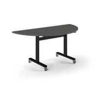 Pro Flip Semi-Circular Table 1600 x 800, Black, Onyx Grey Top