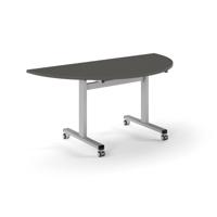 Pro Flip Semi-Circular Table 1600 x 800, Silver, Onyx Grey Top