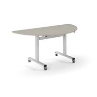 Pro Flip Semi-Circular Table 1600 x 800, White, Light Grey Top