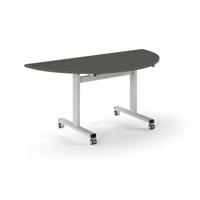 Pro Flip Semi-Circular Table 1600 x 800, White, Onyx Grey Top