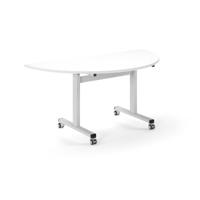 Pro Flip Semi-Circular Table 1600 x 800, White, White Top
