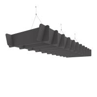 Piano Scales acoustic suspended ceiling raft in dark grey 2400 x 800mm - Lattice
