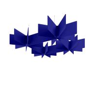 Piano Scales acoustic suspended ceiling raft in dark blue 1750 x 1750mm - Echo Grid