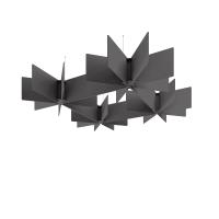 Piano Scales acoustic suspended ceiling raft in dark grey 1750 x 1750mm - Echo Grid