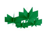 Piano Scales acoustic suspended ceiling raft in dark green 1750 x 1750mm - Echo Grid