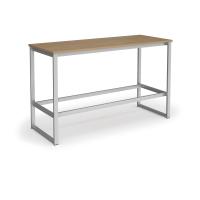 Otto Poseur benching solution dining table 1800mm wide - silver frame, Kendal oak top