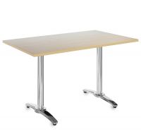 Roma rectangular table with 4 leg chrome base 1600mm x 800mm - beech