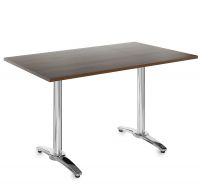 Roma rectangular table with 4 leg chrome base 1600mm x 800mm - walnut
