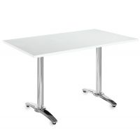 Roma rectangular table with 4 leg chrome base 1600mm x 800mm - white