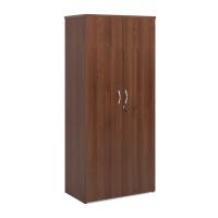 Universal double door cupboard 1790mm high with 4 shelves - walnut