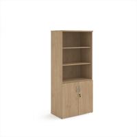 Universal combination unit with open top 1790mm high with 4 shelves - Kendal Oak