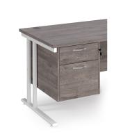 Maestro 25 2 drawer fixed pedestal - grey oak