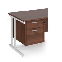 Maestro 25 2 drawer fixed pedestal - walnut