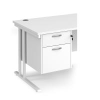 Maestro 25 2 drawer fixed pedestal - white