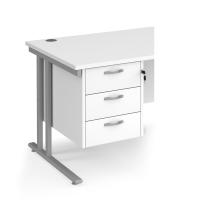 Maestro 25 3 drawer fixed pedestal - white