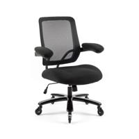 Reiki low back heavy duty mesh chair with adjustable arms and fabric seat