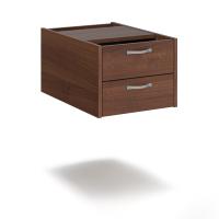 Maestro 25 shallow 2 drawer fixed pedestal for 600mm deep desks - walnut