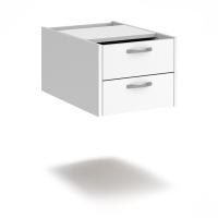 Maestro 25 shallow 2 drawer fixed pedestal for 600mm deep desks - white