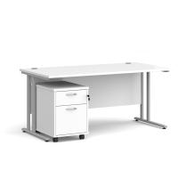 Maestro 25 desk 800mm with 2 drawer pedestal