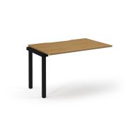 Connex Scalloped 1200 x 800 x 725mm Single Add On Bay - Black Frame / Oak Top