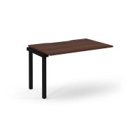 Connex Scalloped 1200 x 800 x 725mm Single Add On Bay - Black Frame / Walnut Top