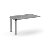 Connex Scalloped 1200 x 800 x 725mm Single Add On Bay - Silver Frame / Grey Oak Top