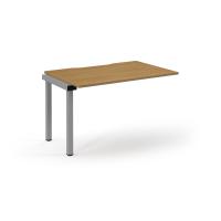 Connex Scalloped 1200 x 800 x 725mm Single Add On Bay - Silver Frame / Oak Top