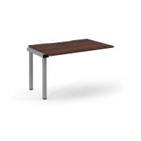 Connex Scalloped 1200 x 800 x 725mm Single Add On Bay - Silver Frame / Walnut Top