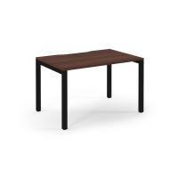 Connex Scalloped 1200 x 800 x 725mm Single Desk - Black Frame / Walnut Top