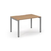 Connex Scalloped 1200 x 800 x 725mm Single Desk - Silver Frame / Beech Top