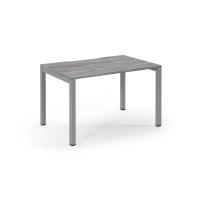 Connex Scalloped 1200 x 800 x 725mm Single Desk - Silver Frame / Grey Oak Top