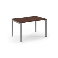 Connex Scalloped 1200 x 800 x 725mm Single Desk - Silver Frame / Walnut Top