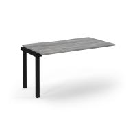 Connex Scalloped 1400 x 800 x 725mm Single Add On Bay - Black Frame / Grey Oak Top