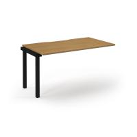 Connex Scalloped 1400 x 800 x 725mm Single Add On Bay - Black Frame / Oak Top