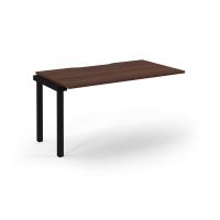 Connex Scalloped 1400 x 800 x 725mm Single Add On Bay - Black Frame / Walnut Top