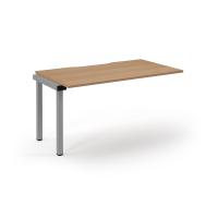 Connex Scalloped 1400 x 800 x 725mm Single Add On Bay - Silver Frame / Beech Top