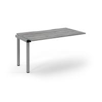 Connex Scalloped 1400 x 800 x 725mm Single Add On Bay - Silver Frame / Grey Oak Top
