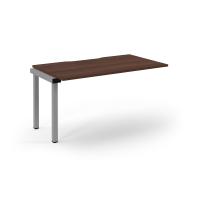 Connex Scalloped 1400 x 800 x 725mm Single Add On Bay - Silver Frame / Walnut Top