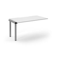 Connex Scalloped 1400 x 800 x 725mm Single Add On Bay - Silver Frame / White Top