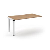 Connex Scalloped 1400 x 800 x 725mm Single Add On Bay - White Frame / Beech Top