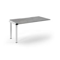 Connex Scalloped 1400 x 800 x 725mm Single Add On Bay - White Frame / Grey Oak Top