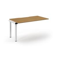 Connex Scalloped 1400 x 800 x 725mm Single Add On Bay - White Frame / Oak Top