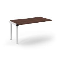 Connex Scalloped 1400 x 800 x 725mm Single Add On Bay - White Frame / Walnut Top